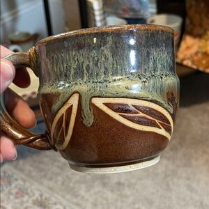Handcrafted Brown and Cream Ceramic Mug